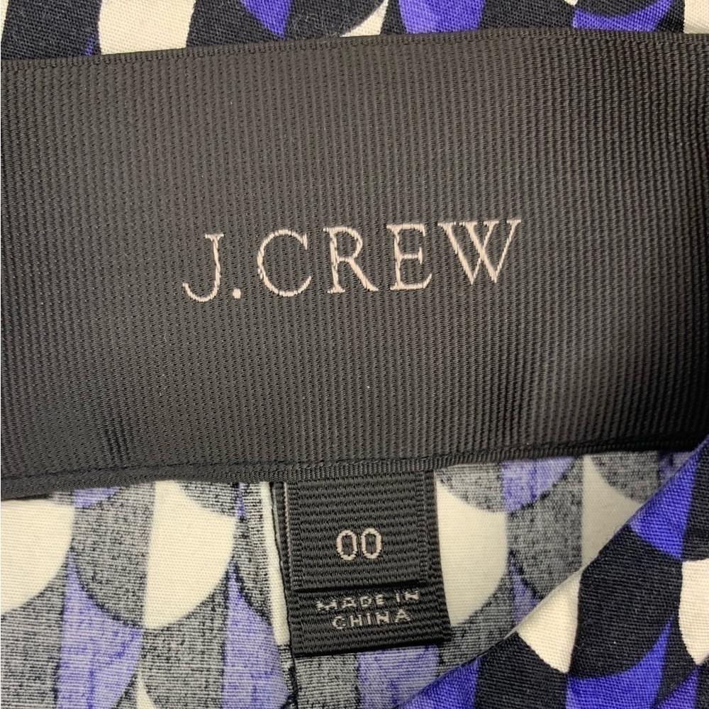 J. Crew Graphic Black and Purple Crewneck Cotton Stretch Dress Size 00! - Picture 9 of 11